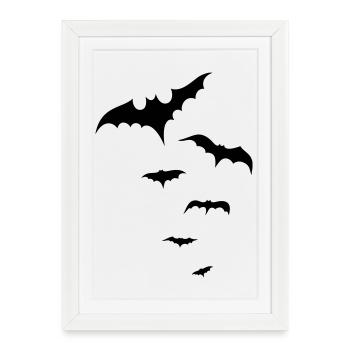 Les chauves-souris d’Halloween, a demandé - Affiche encadrée (27 × 37 cm) - blanc - Devant