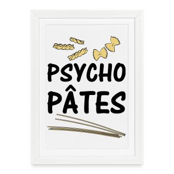 Psycho Pâtes - Affiche encadrée (27 × 37 cm) - blanc - Devant