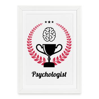 Psychologue / Psychiatre / Travail / Psychanalyste - Affiche encadrée (27 × 37 cm) - blanc - Devant