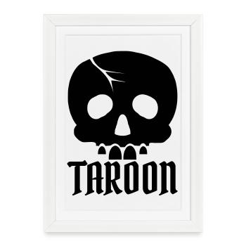 Taroon Skull et inscription noire - Affiche encadrée (27 × 37 cm) - blanc - Devant
