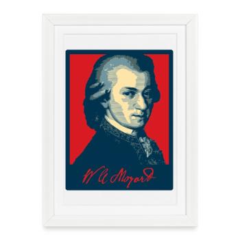 Wolfgang Amadeus Mozart - Affiche encadrée (27 × 37 cm) - blanc - Devant
