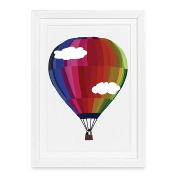Ballon - un morceau de liberté. - Affiche encadrée (27 × 37 cm) - blanc - Devant