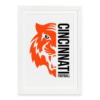 Cincinnati - Ohio - Équipe de football américain - Affiche encadrée (27 × 37 cm) - blanc - Devant