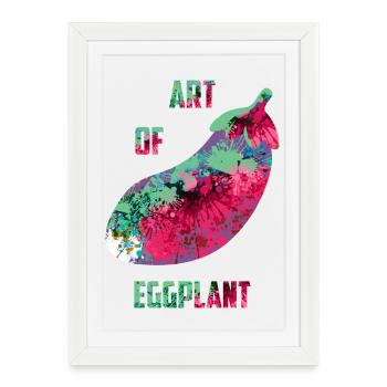 Art des aubergines - Affiche encadrée (27 × 37 cm) - blanc - Devant