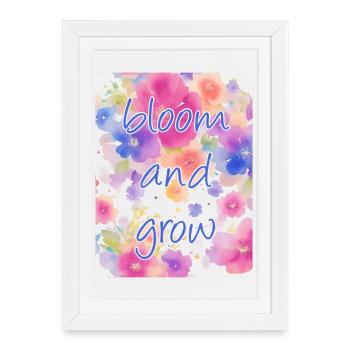 Fleurir et grandir - Affiche encadrée (27 × 37 cm) - blanc - Devant