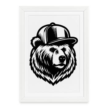 Cool Grizzly (Black) - Framed poster (27 × 37 cm) - white - Front