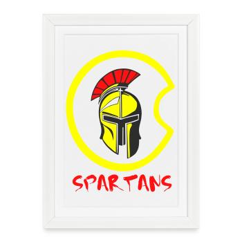 Helmet Sparta and Blood 4 - Framed poster (27 × 37 cm) - white - Front