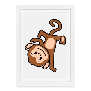 Hiphop Monkey - Framed poster (27 × 37 cm) - white - Front