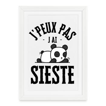 Je peux pas j ai sieste - Affiche encadrée (27 × 37 cm) - blanc - Devant