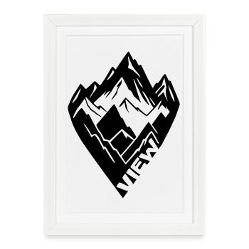 Vue sur la montagne [Noir] - Affiche encadrée (27 × 37 cm) - blanc - Devant