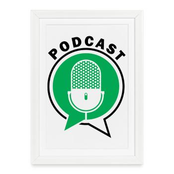 Podcast Microphone Speech Bubbles - Framed poster (27 × 37 cm) - white - Front