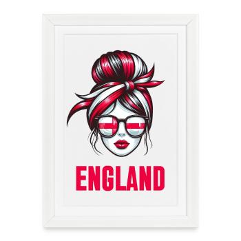 Stylish England Girl : Rétro chic avec une touche moderne - Affiche encadrée (27 × 37 cm) - blanc - Devant