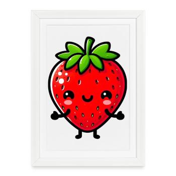 Strawberry Strawberries - Framed poster (27 × 37 cm) - white - Front