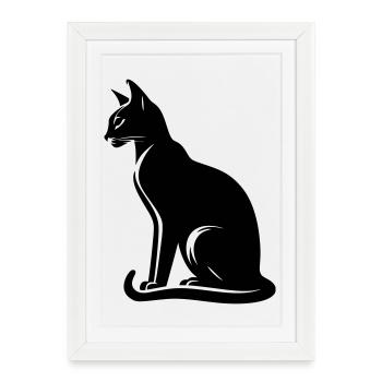 Chat abyssin - Affiche encadrée (27 × 37 cm) - blanc - Devant
