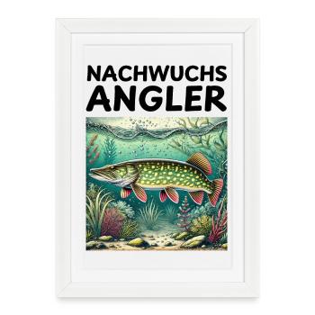 Pike Motif Kids - Framed poster (27 × 37 cm) - white - Front
