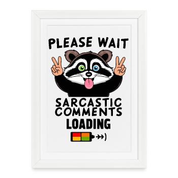Funny raccoon - Framed poster (27 × 37 cm) - white - Front