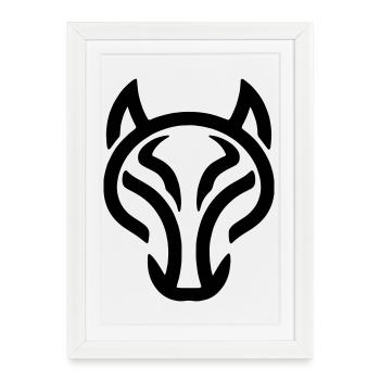 Loup - Affiche encadrée (27 × 37 cm) - blanc - Devant