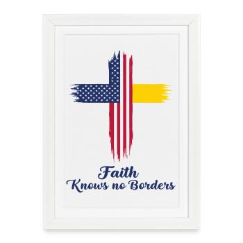 Drapeau américain et du Vatican - Affiche encadrée (27 × 37 cm) - blanc - Devant