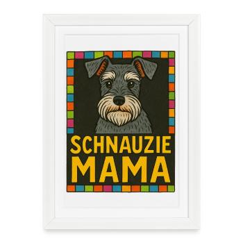 Schnauzie Mama Dog Illustration - Framed poster (27 × 37 cm) - white - Front
