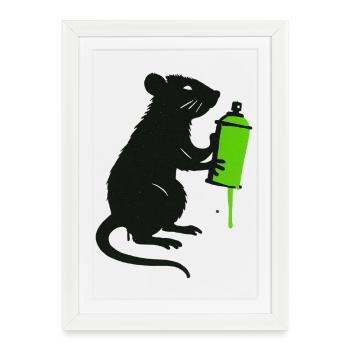 Illustration scientifique de rat avec seringue - Affiche encadrée (27 × 37 cm) - blanc - Devant