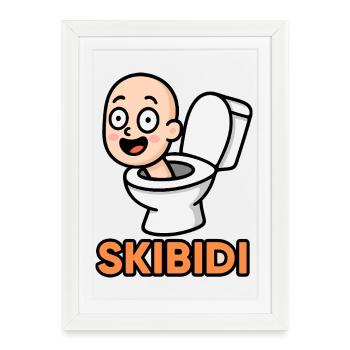Skibidi Fun - Framed poster (27 × 37 cm) - white - Front
