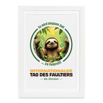 20 octobre – Journée internationale de la paresse - Affiche encadrée (27 × 37 cm) - blanc - Devant