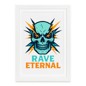 Rave Eternal – Skull Energy - Affiche encadrée (27 × 37 cm) - blanc - Devant