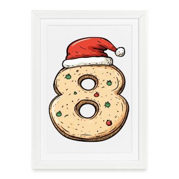 8 Number Cookie Christmas - Framed poster (27 × 37 cm) - white - Front