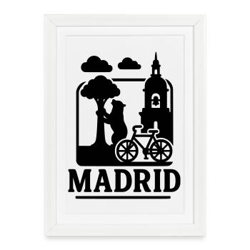 Madrid Landmarks - Framed poster (27 × 37 cm) - white - Front