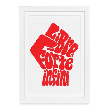 LIBRE FORTE fem - let's talk - Affiche encadrée (27 × 37 cm) - blanc - Devant