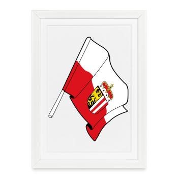 Upper Austria Flag - Framed poster (27 × 37 cm) - white - Front