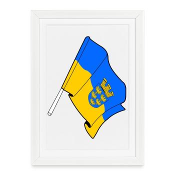 Niederösterreich Flag - Framed poster (27 × 37 cm) - white - Front
