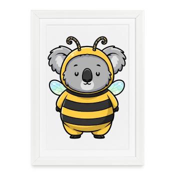 Déguisement de koala Abeille de Carnaval Bumblebee - Affiche encadrée (27 × 37 cm) - blanc - Devant