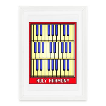 Touches de piano en vitrail - Affiche encadrée (27 × 37 cm) - blanc - Devant