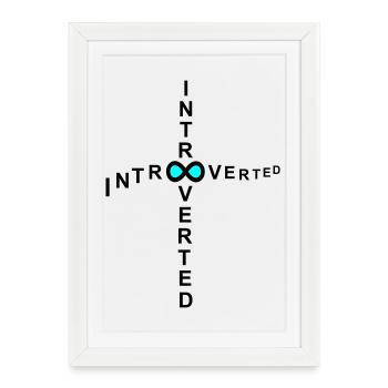 introverti - Affiche encadrée (27 × 37 cm) - blanc - Devant