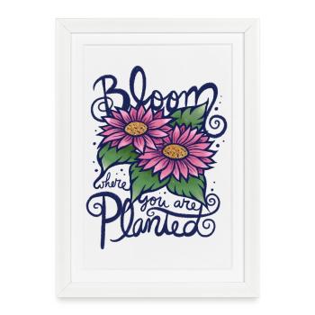 Fleurir là où tu es Plantez Tournesols - Affiche encadrée (27 × 37 cm) - blanc - Devant