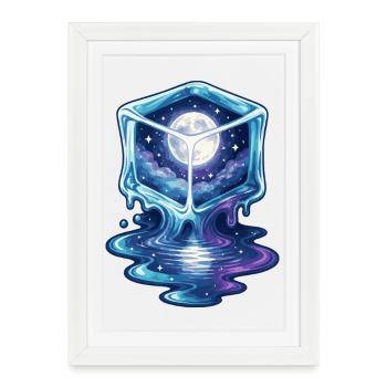 Cosmic Icecube Galaxy - Framed poster (27 × 37 cm) - white - Front
