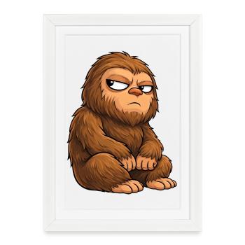 Humour drôle de Monstre Sasquatch Bigfoot - Affiche encadrée (27 × 37 cm) - blanc - Devant