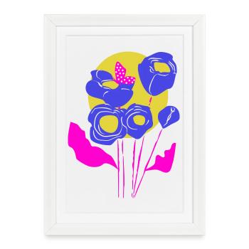 Floral bouquet in neon colors - Framed poster (27 × 37 cm) - white - Front