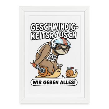 Rush Rapide : Escargot Rapide - Affiche encadrée (27 × 37 cm) - blanc - Devant