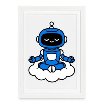 AI Human Fan Club Hovering Robot - Framed poster (27 × 37 cm) - white - Front