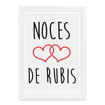 Ruby Wedding Anniversary - 35 years of marriage - Framed poster (27 × 37 cm) - white - Front