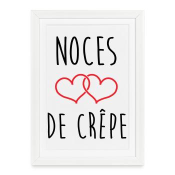 noces de crêpe 39 ans de mariage - Affiche encadrée (27 × 37 cm) - blanc - Devant