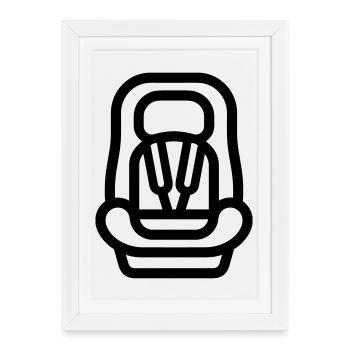 siège auto bébé - Affiche encadrée (27 × 37 cm) - blanc - Devant