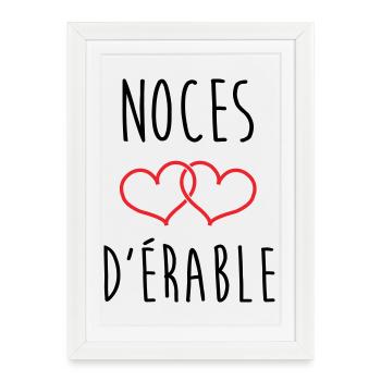 Noces d'Érable 58 ans de mariage - Affiche encadrée (27 × 37 cm) - blanc - Devant