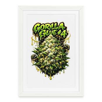 Gorilla Glue #4 Graffiti Bud Print - Affiche encadrée (27 × 37 cm) - blanc - Devant