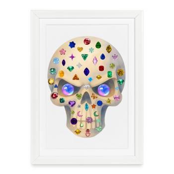 Motif de t-shirt Skull Gemstones. - Affiche encadrée (27 × 37 cm) - blanc - Devant