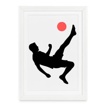 Dynamic overhead kick football - Framed poster (27 × 37 cm) - white - Front