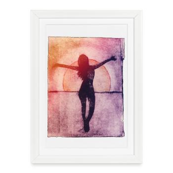 Woman by the Sea - Hand Carved Printable - Framed poster (27 × 37 cm) - white - Front
