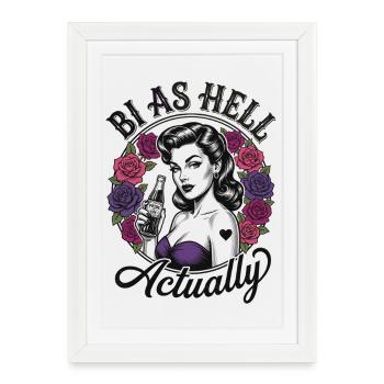 Mois de la fierté LGBTQ - Bi En Fait - Affiche encadrée (27 × 37 cm) - blanc - Devant